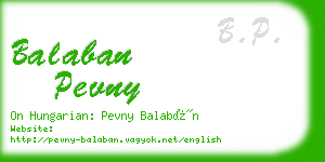 balaban pevny business card